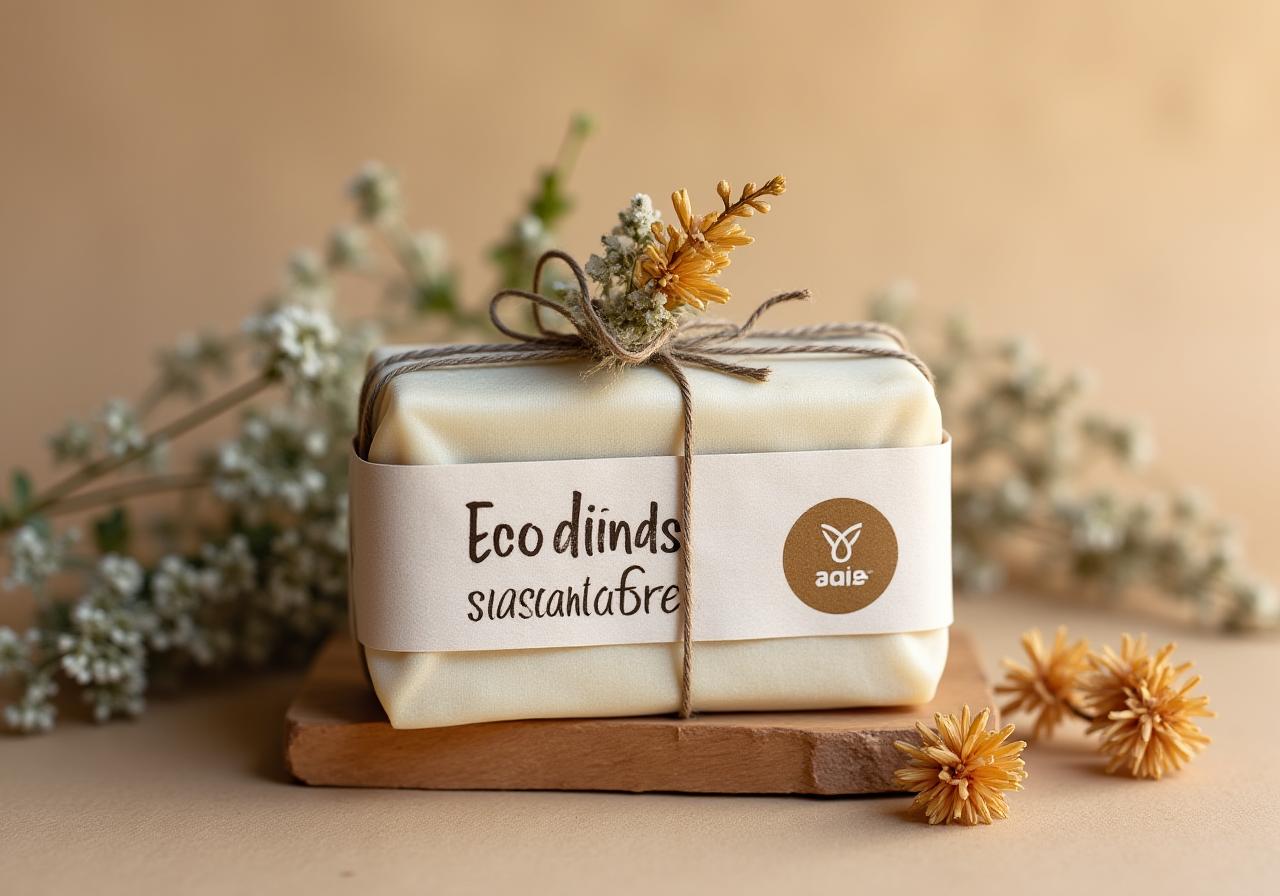 Eco-friendly packaging and plastic-free soap with sustainable production methods